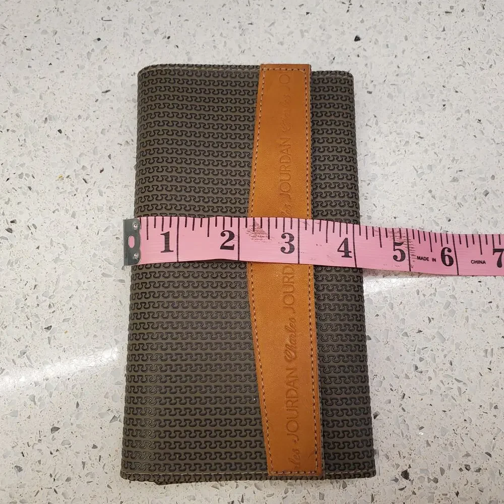 Vintage Charles Jourdan Actif Long Bifold Leather Wallet Embossed